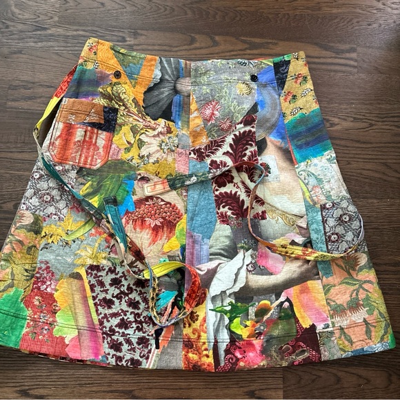 New Arthur Arbesser Italian Cotton Patchwork Wrap Skirt Runway I-40 US-M $695 - Picture 10 of 13